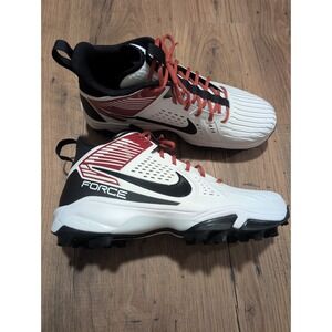 Nike Force Savage Pro 3 Football Cleats White/Black/Team Red FJ8163-102 Men's 15
